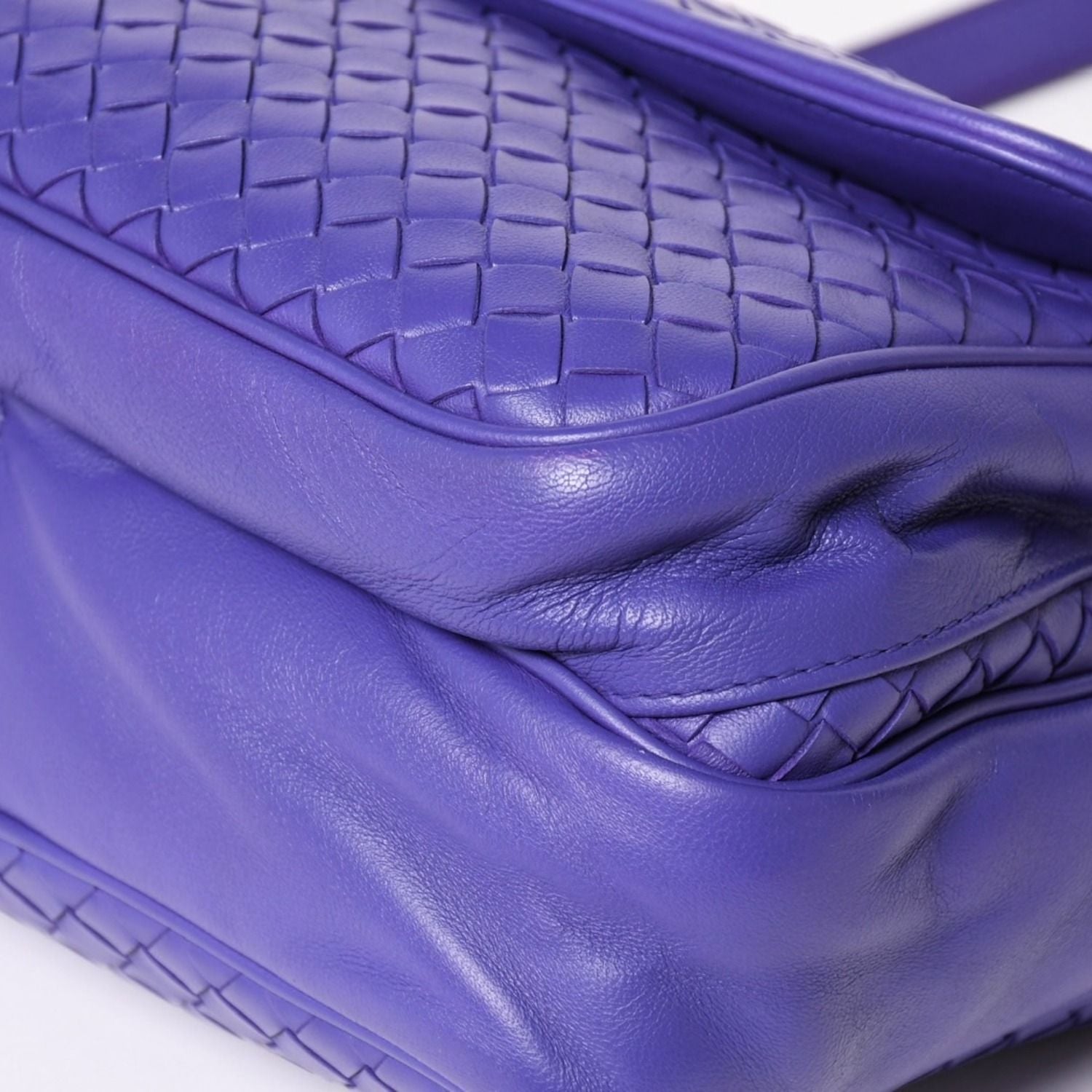 Bottega Veneta Intrecciato Nappa Messenger Shoulder Bag Leather Lambskin Purple — view 8