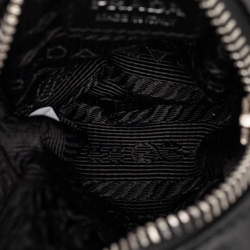 Prada With Elastic Band Mini Pouch Black Leather — view 4