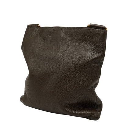 Prada Shoulder Bag Crossbody Dark Brown Leather — view 2