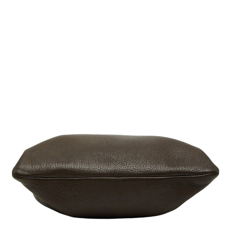 Prada Shoulder Bag Crossbody Dark Brown Leather — view 3