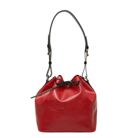 Louis Vuitton Epi Petit Noe Bicolor Shoulder Bag Red Black Leather