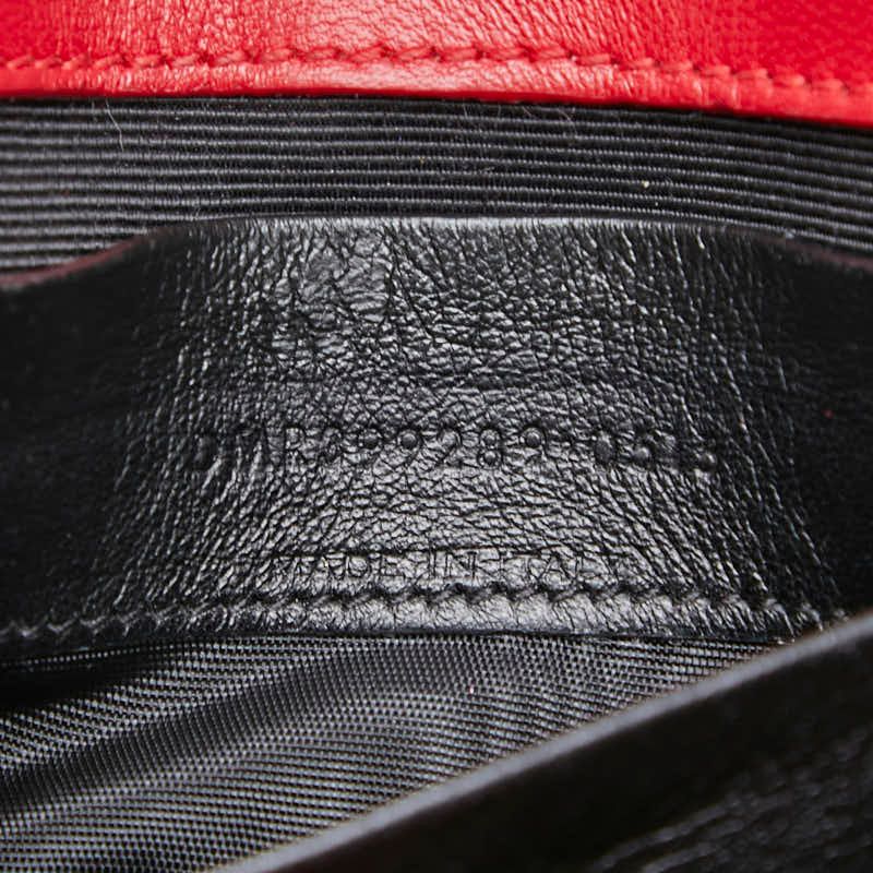 Saint Laurent YSL Logo Baby Chai Crossbody Chain Shoulder Bag Red Gold Leather — view 8