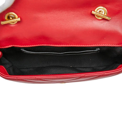 Saint Laurent YSL Logo Baby Chai Crossbody Chain Shoulder Bag Red Gold Leather — view 6