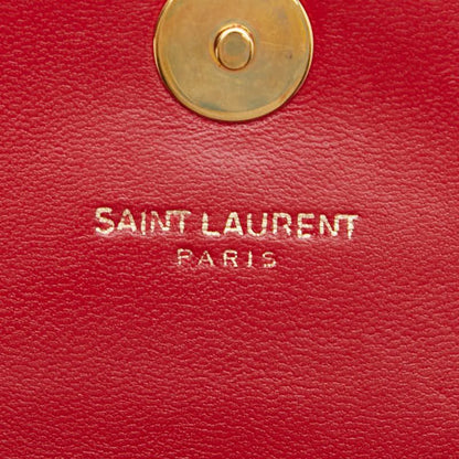 Saint Laurent YSL Logo Baby Chai Crossbody Chain Shoulder Bag Red Gold Leather — view 7
