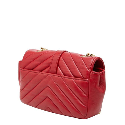 Saint Laurent YSL Logo Baby Chai Crossbody Chain Shoulder Bag Red Gold Leather — view 2
