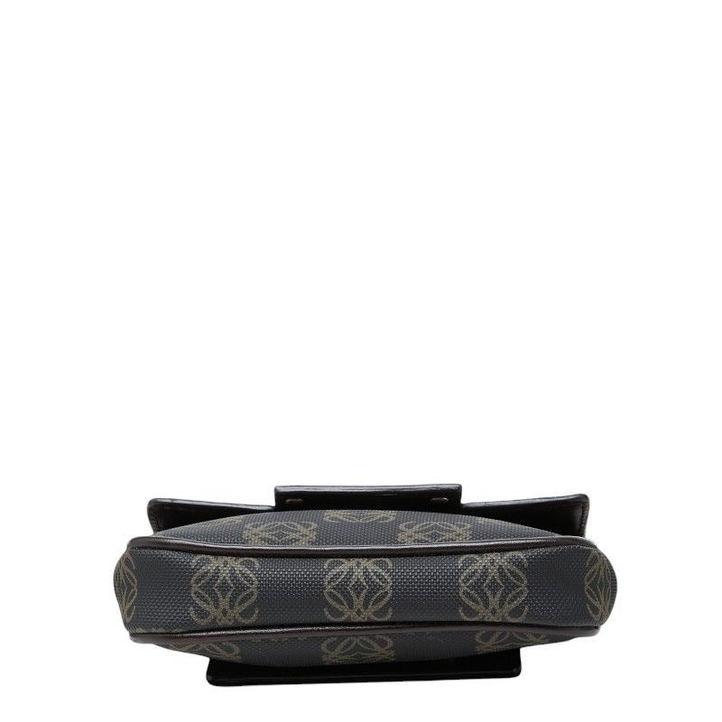 Loewe Anagram Crossbody Shoulder Bag Back Black Brown Leather — view 3
