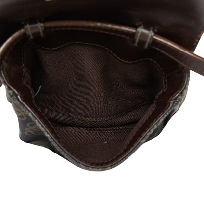Loewe Anagram Crossbody Shoulder Bag Back Black Brown Leather — view 6