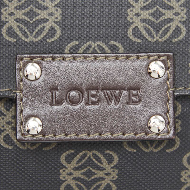 Loewe Anagram Crossbody Shoulder Bag Back Black Brown Leather — view 7