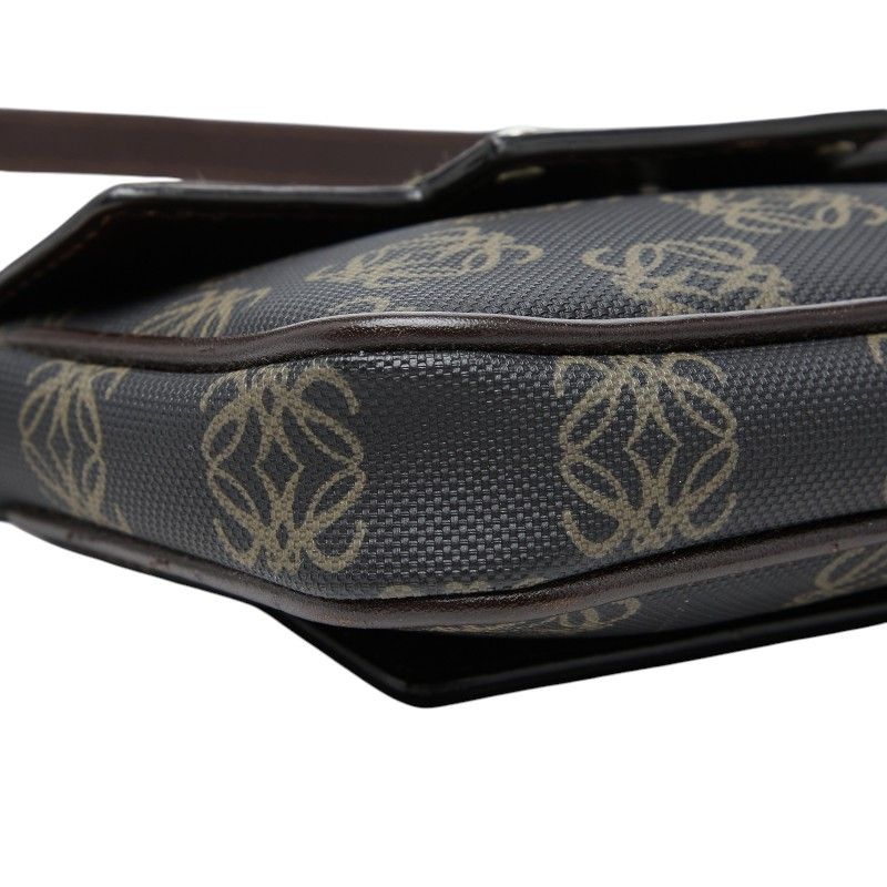 Loewe Anagram Crossbody Shoulder Bag Back Black Brown Leather — view 5