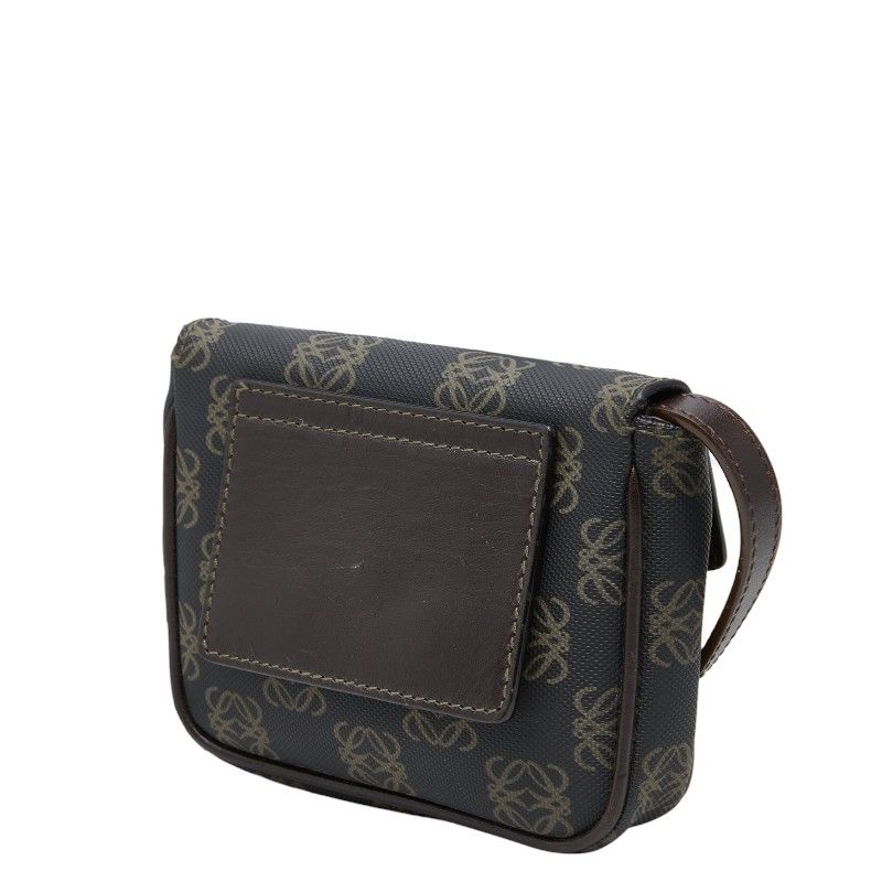 Loewe Anagram Crossbody Shoulder Bag Back Black Brown Leather — view 2