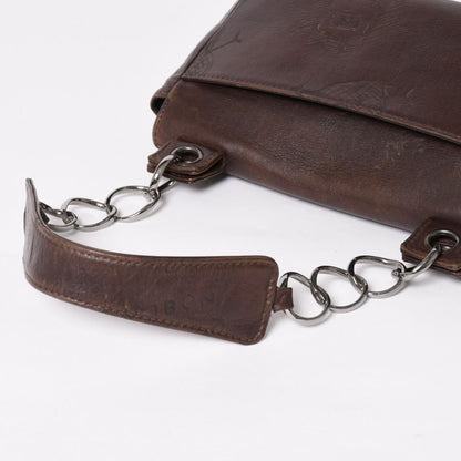 Chanel Chain Shoulder Bag Icon Motif Cruise Line Brown Silver — view 7