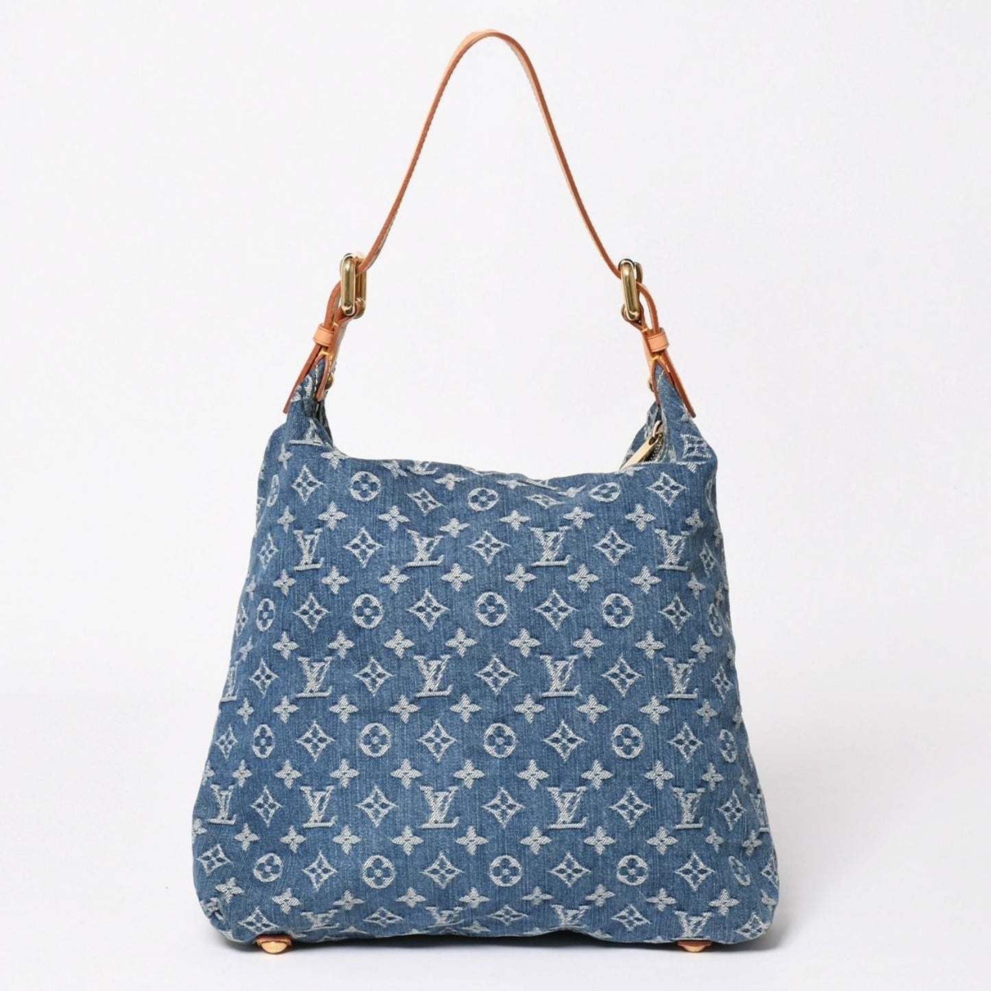 Louis Vuitton Monogram Denim Baggy GM Shoulder Bag Indigo Blue Gold — view 2