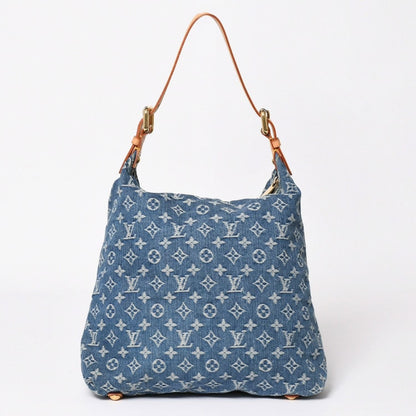 Louis Vuitton Monogram Denim Baggy GM Shoulder Bag Indigo Blue Gold — view 2