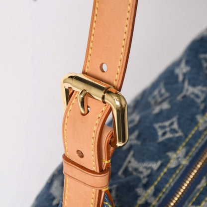 Louis Vuitton Monogram Denim Baggy GM Shoulder Bag Indigo Blue Gold — view 7
