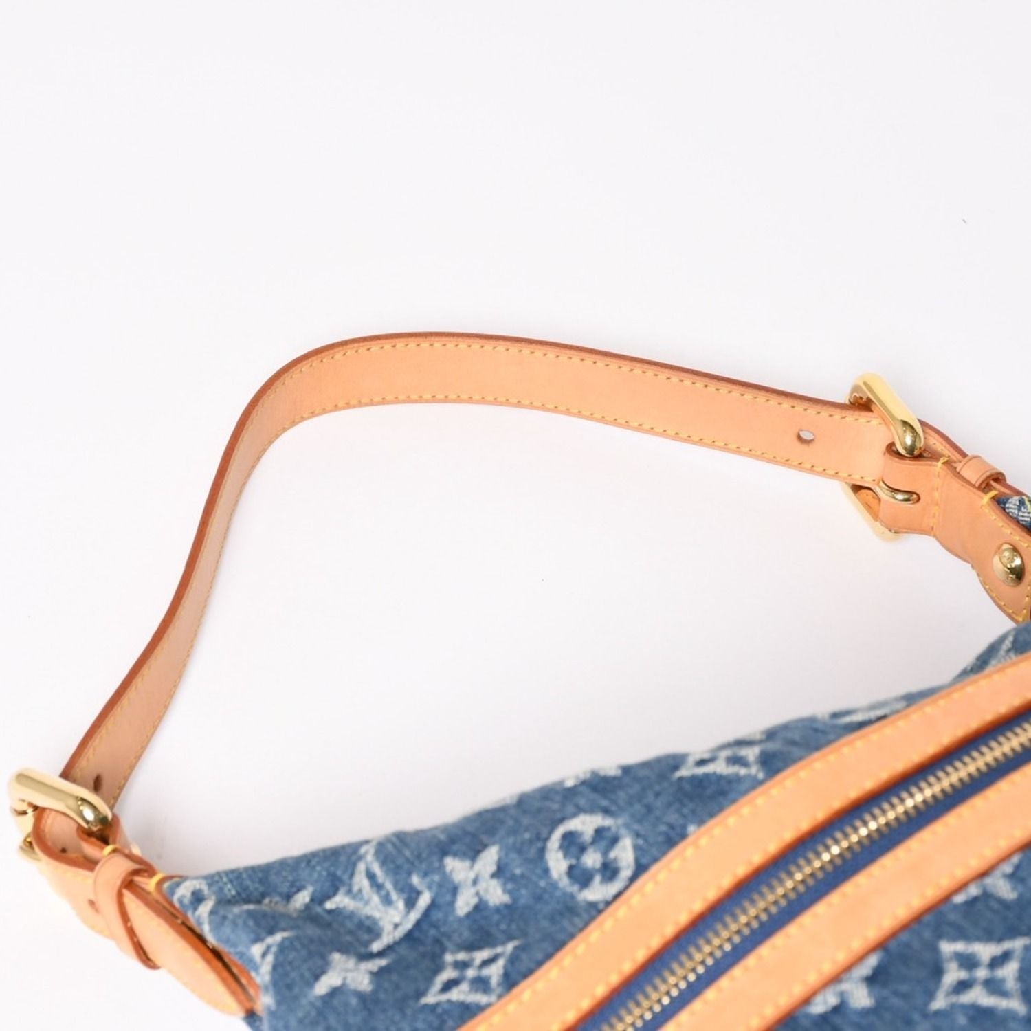 Louis Vuitton Monogram Denim Baggy GM Shoulder Bag Indigo Blue Gold — view 8