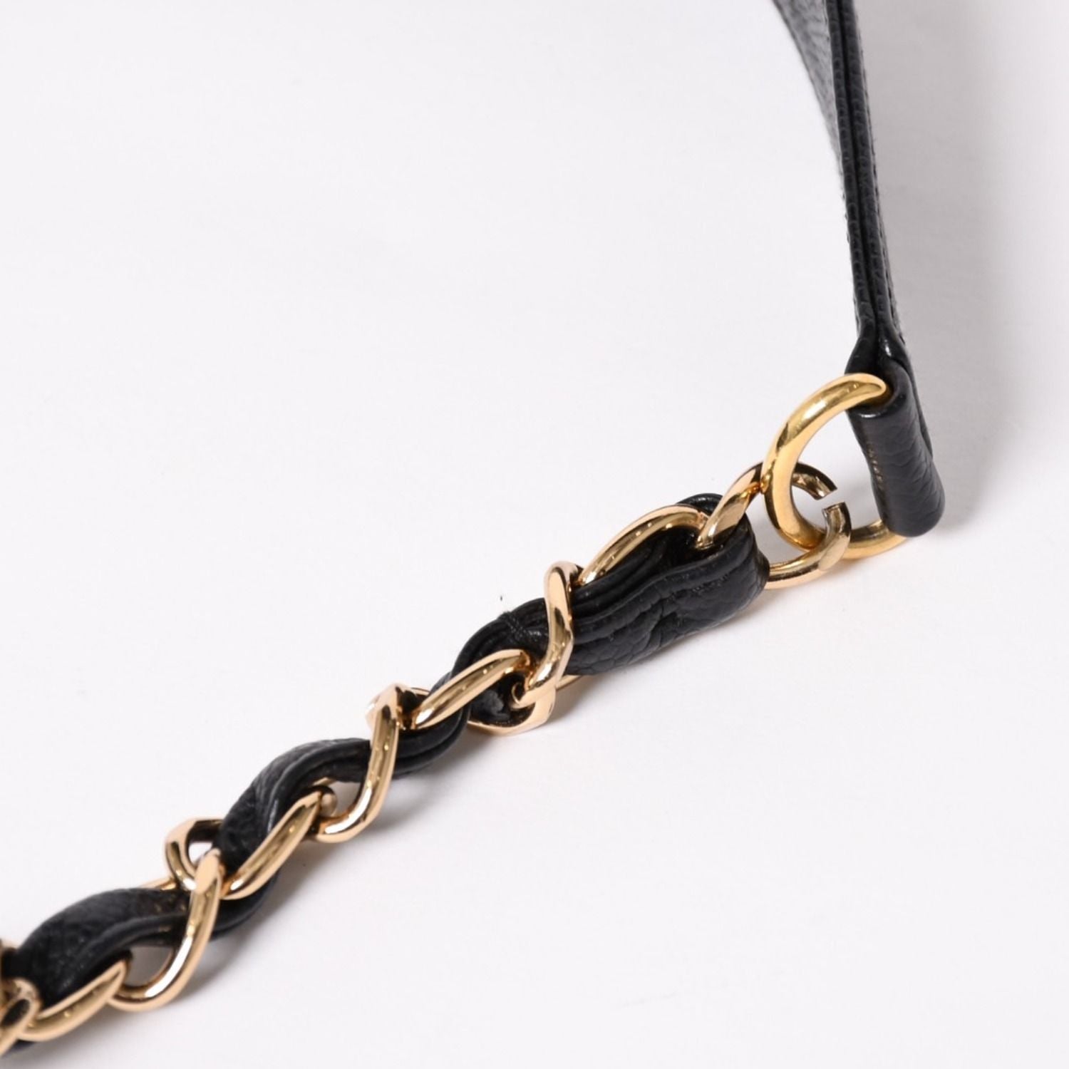 Chanel Chain Shoulder Bag Quilted Caviar Leather CC Logo Black Pouch — view 4