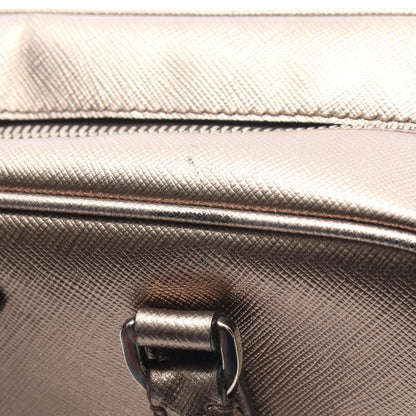 Prada Handbag Galleria Gold Leather Triangle Logo Hand Bag — view 6