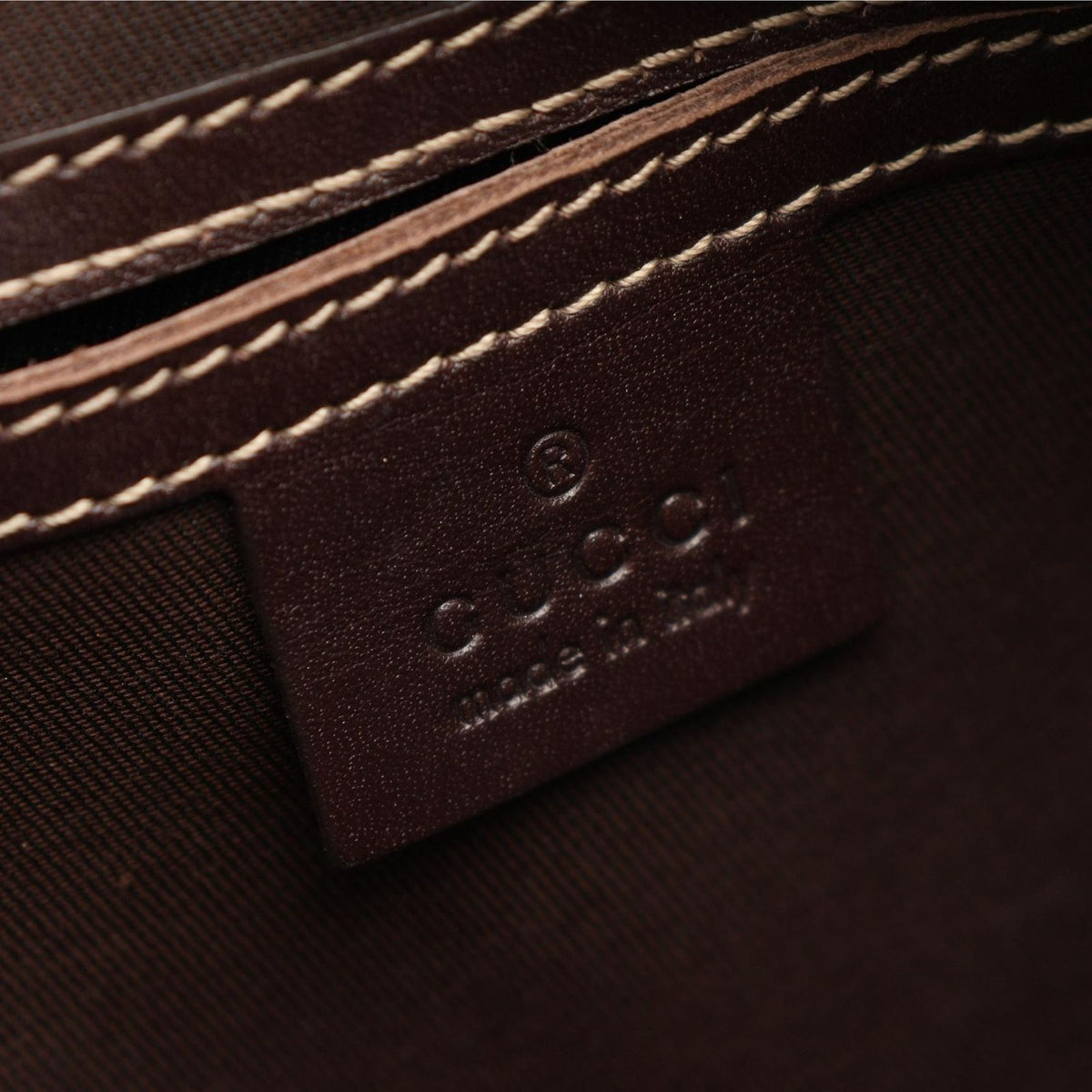 Gucci Shoulder Bag GG Supreme Beige Dark Brown Canvas Leather — view 4