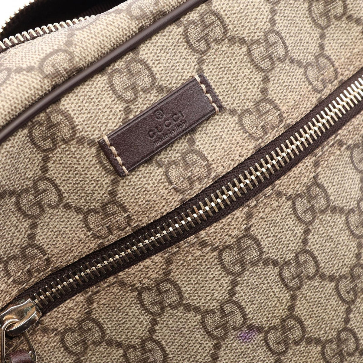 Gucci Shoulder Bag GG Supreme Beige Dark Brown Canvas Leather — view 6