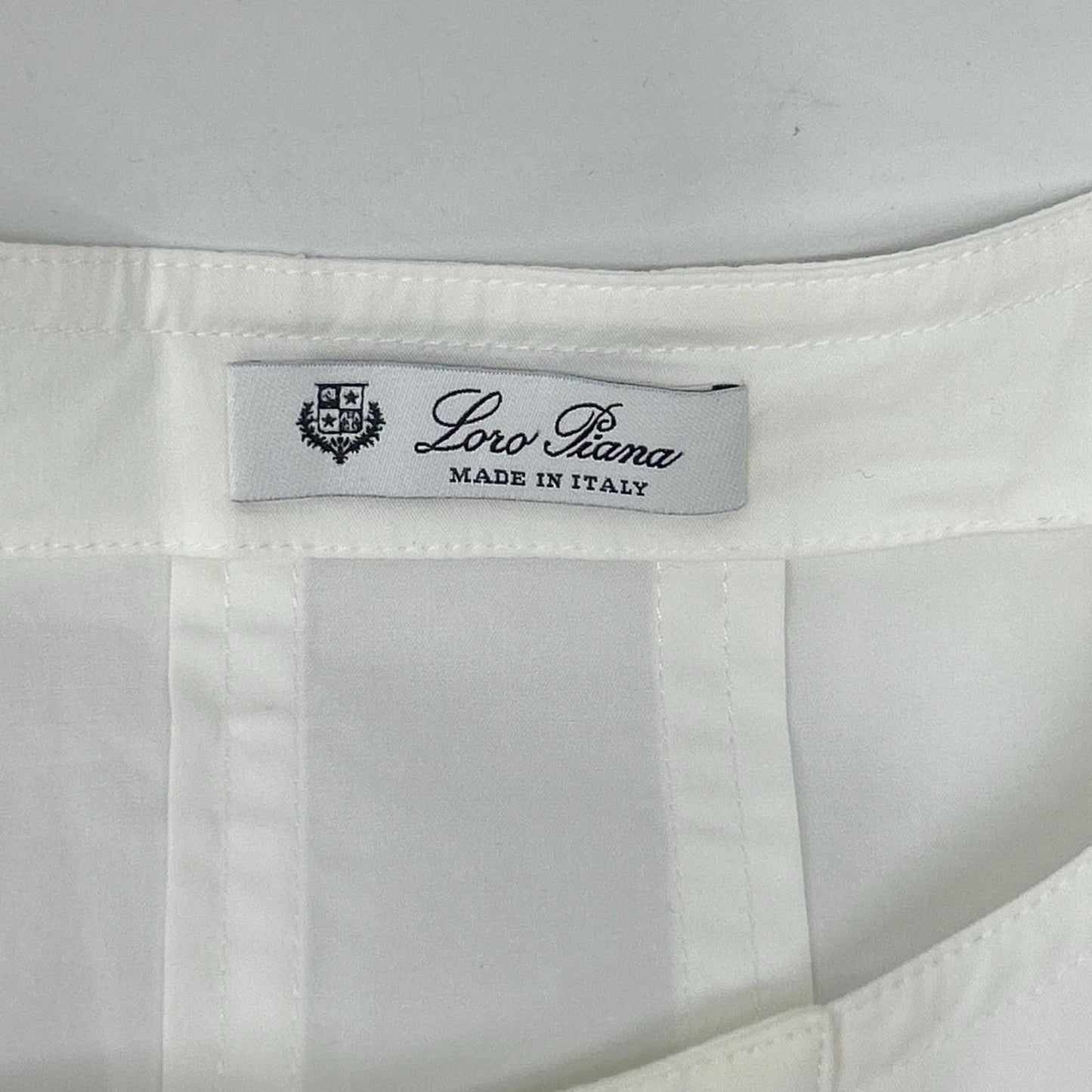 Loro Piana White Beige Cotton Drawstring Dress 40 — view 3