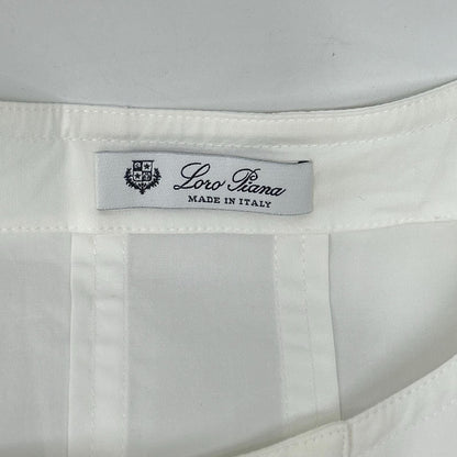 Loro Piana White Beige Cotton Drawstring Dress 40 — view 3