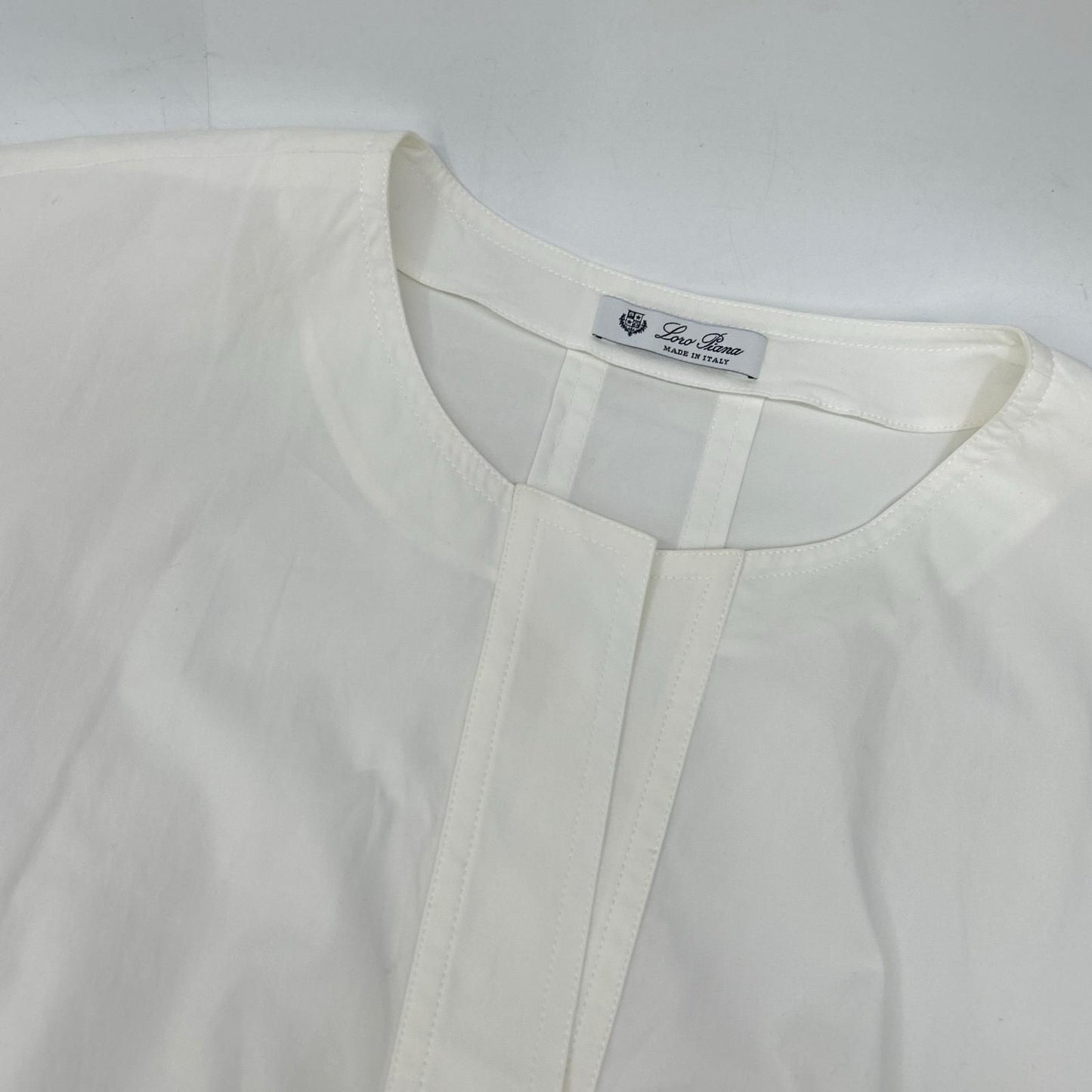 Loro Piana White Beige Cotton Drawstring Dress 40 — view 6