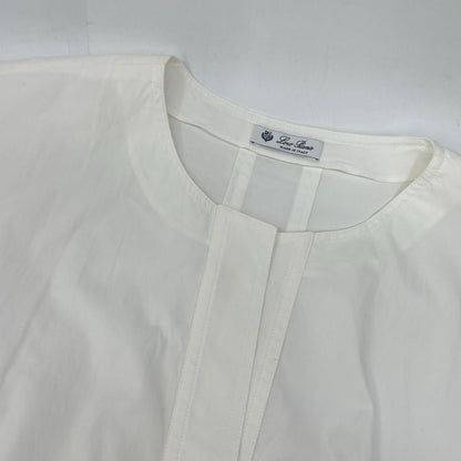 Loro Piana White Beige Cotton Drawstring Dress 40 — view 6