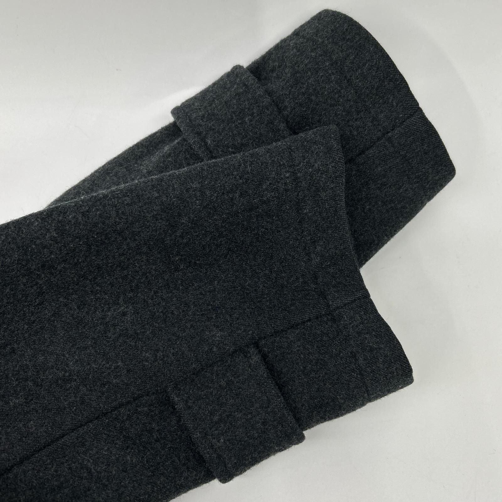 Celine Phoebe Philo Era Charcoal Gray Wool Lambskin Hooded Duffle Coat 34 — view 8
