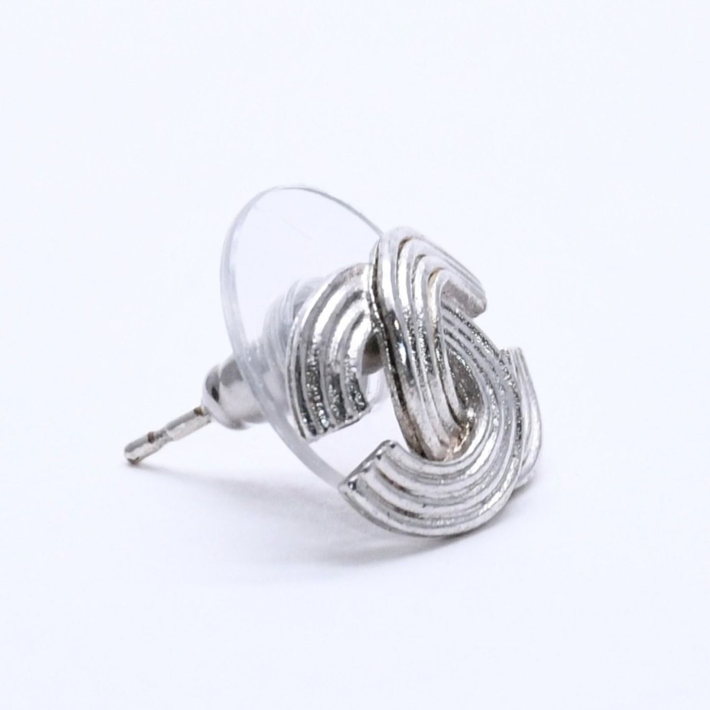 Chanel CC Logo Earrings 00 Metal Silver — view 3