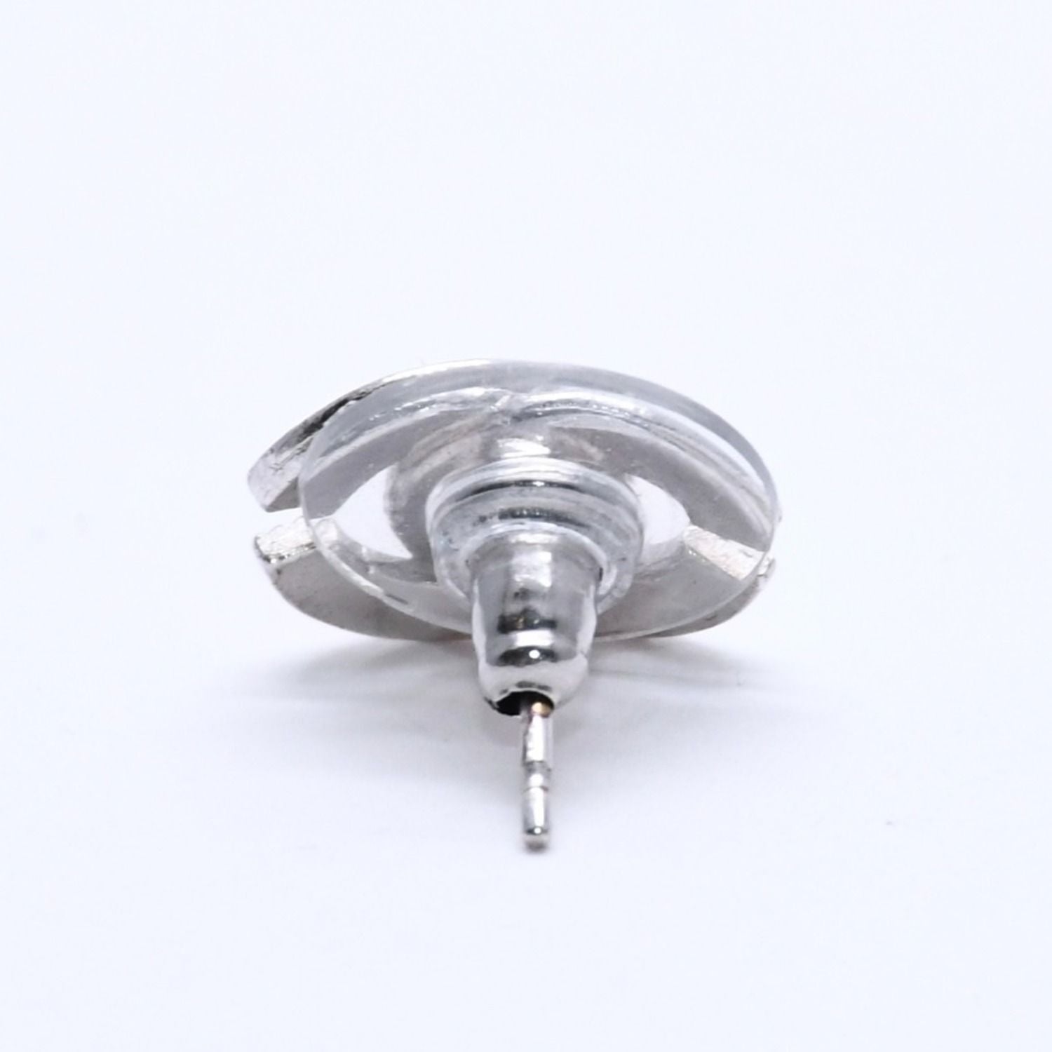 Chanel CC Logo Earrings 00 Metal Silver — view 5