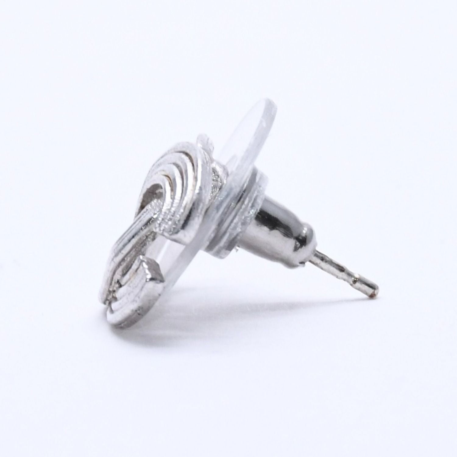 Chanel CC Logo Earrings 00 Metal Silver — view 4
