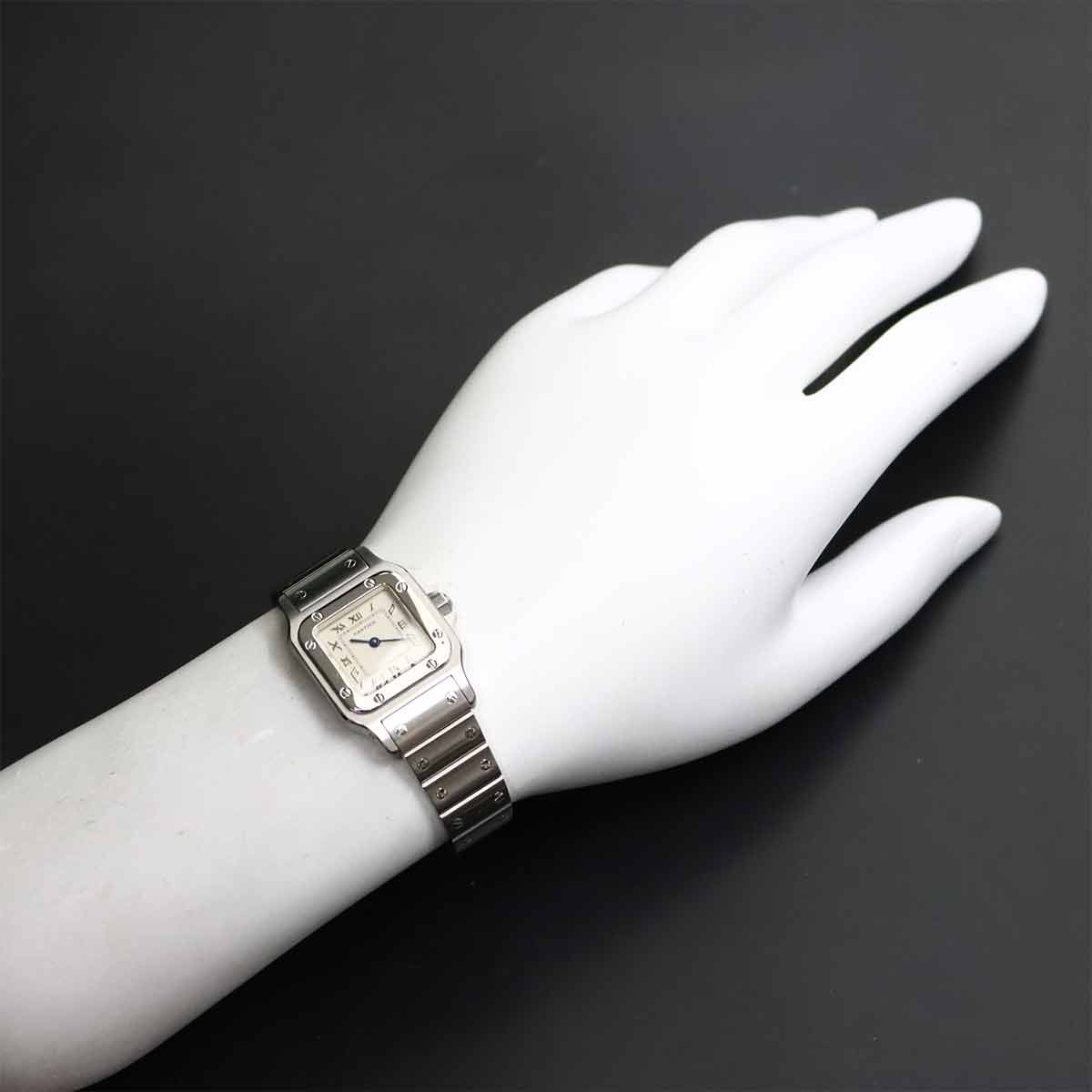 Cartier Santos Galbee SM Watch Ivory Quartz — view 3