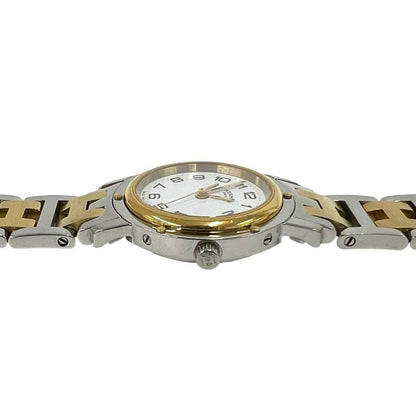 Hermes Vintage Clipper Stainless Steel Quartz Watch Silver Gold — view 6