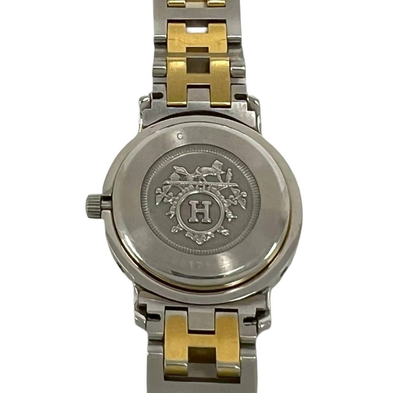 Hermes Vintage Clipper Stainless Steel Quartz Watch Silver Gold — view 5