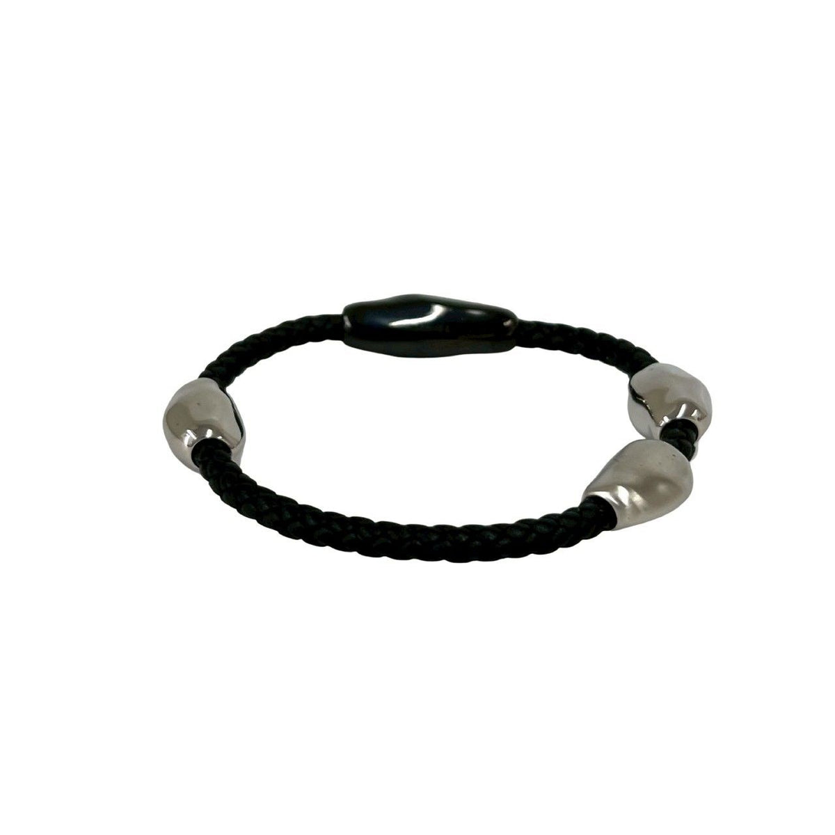Hermes Wave Bracelet Leather Black Silver — view 5