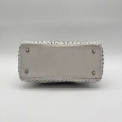 Dior Limited Model Lady Shoulder Bag Studs 2-Way Scarf White Leather — view 6