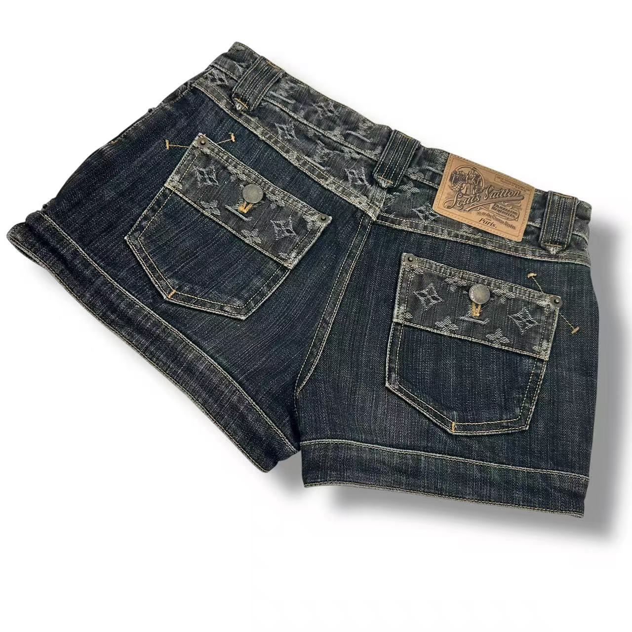 Louis Vuitton Shorts Monogram LV Logo Denim Blue — view 3