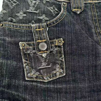 Louis Vuitton Shorts Monogram LV Logo Denim Blue — view 4