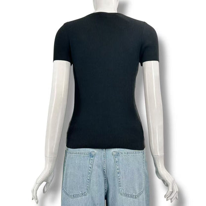 Chanel Short Sleeve Top CC Logo See Through — view 4