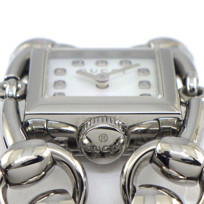 Gucci Watch Signoria 116.5 12 Points Diamond Index Square White Mother Of Pearl — view 2