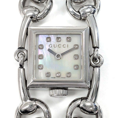 Gucci Watch Signoria 116.5 12 Points Diamond Index Square White Mother Of Pearl