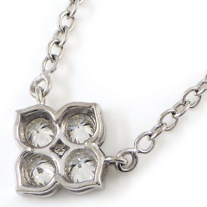 Cartier Necklace Hindu Lotus Water Lilies 4 Points Diamond 18K White Gold — view 2