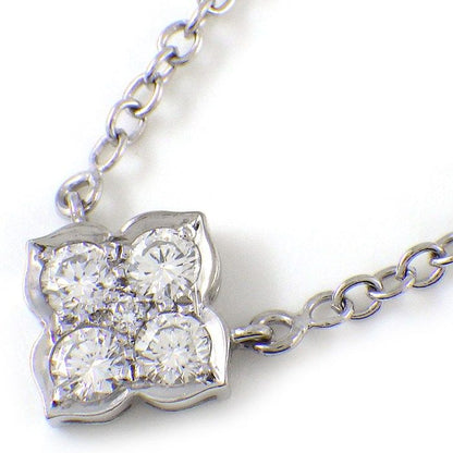 Cartier Necklace Hindu Lotus Water Lilies 4 Points Diamond 18K White Gold