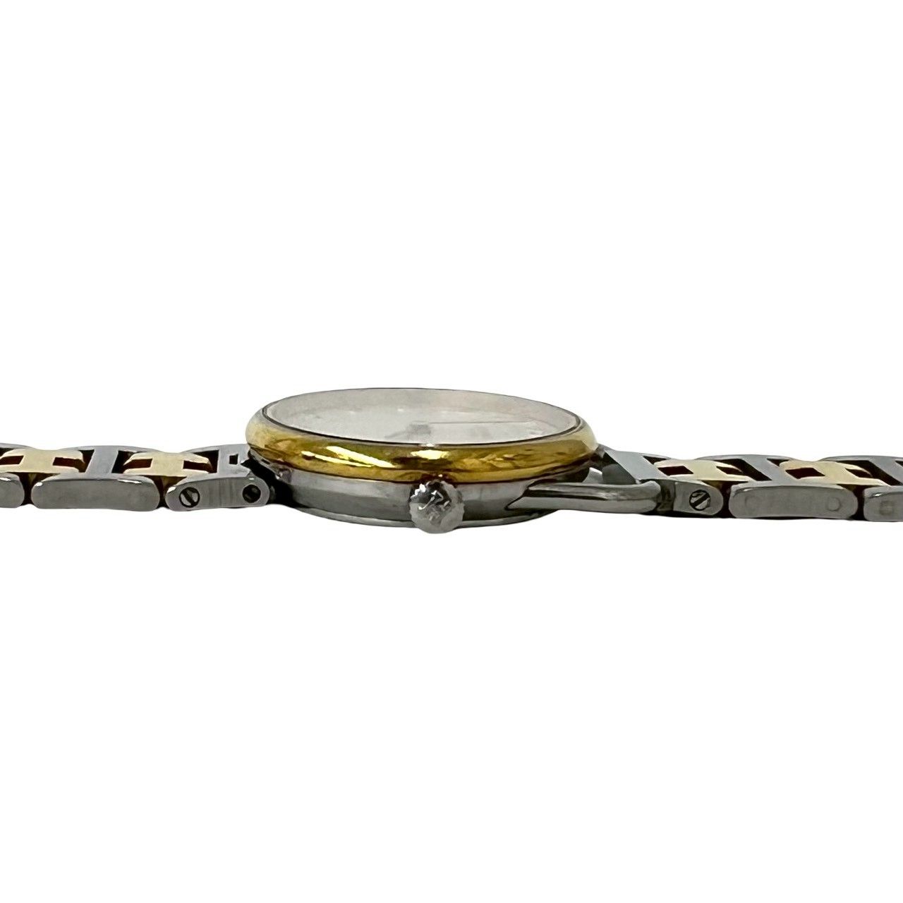 Hermes Also-H Logo Stainless Steel Quartz Watch Wrist Silver Gold — view 7