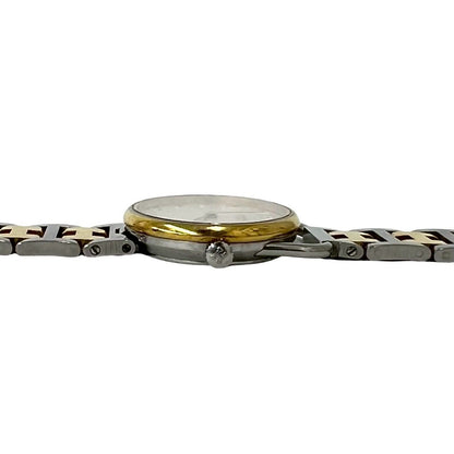 Hermes Also-H Logo Stainless Steel Quartz Watch Wrist Silver Gold — view 7