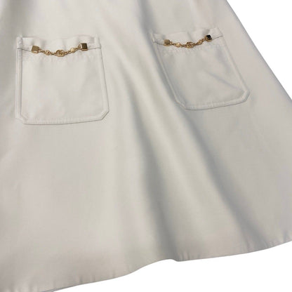 Gucci Double Chain Short Sleeve Polo Dress 40 Ivory — view 5
