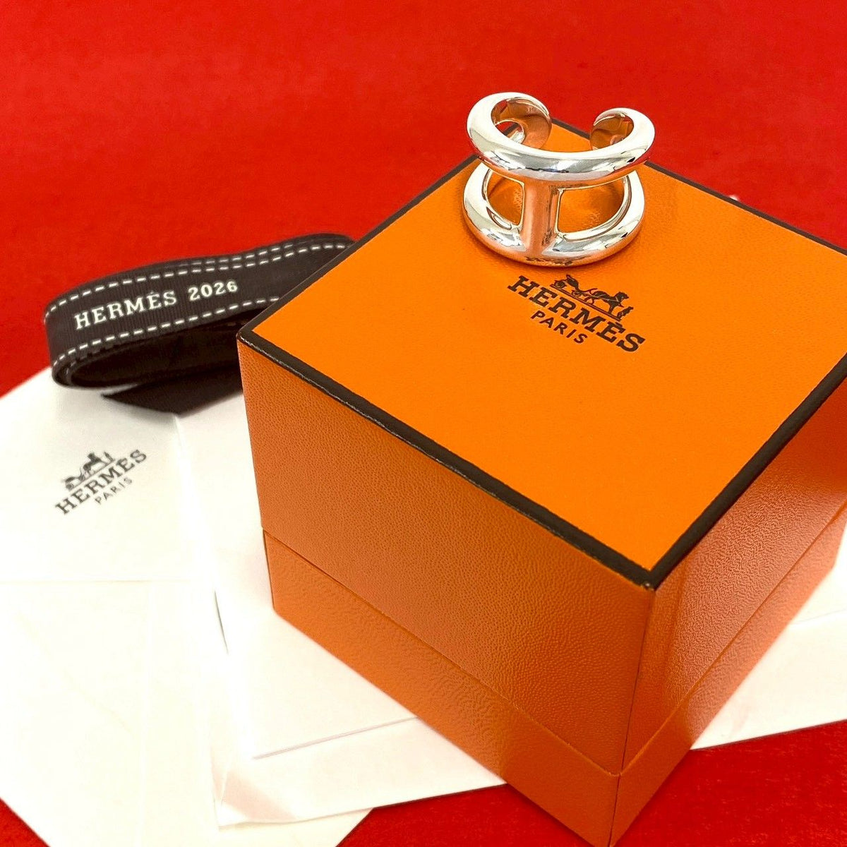 Hermes Osmose GM 925 Sterling Silver Ring