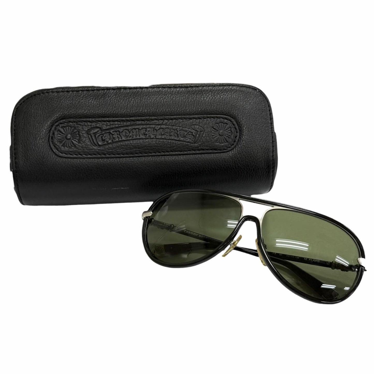 Chrome Hearts Mflaps Part 925 Acetate Teardrop Sunglasses Black Silver 63 — view 2
