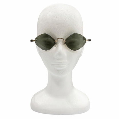 Chrome Hearts Diamond Dog 925 Floral Cross Sunglasses Gold Clear Green 50 — view 3