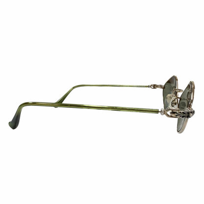 Chrome Hearts Diamond Dog 925 Floral Cross Sunglasses Gold Clear Green 50 — view 5